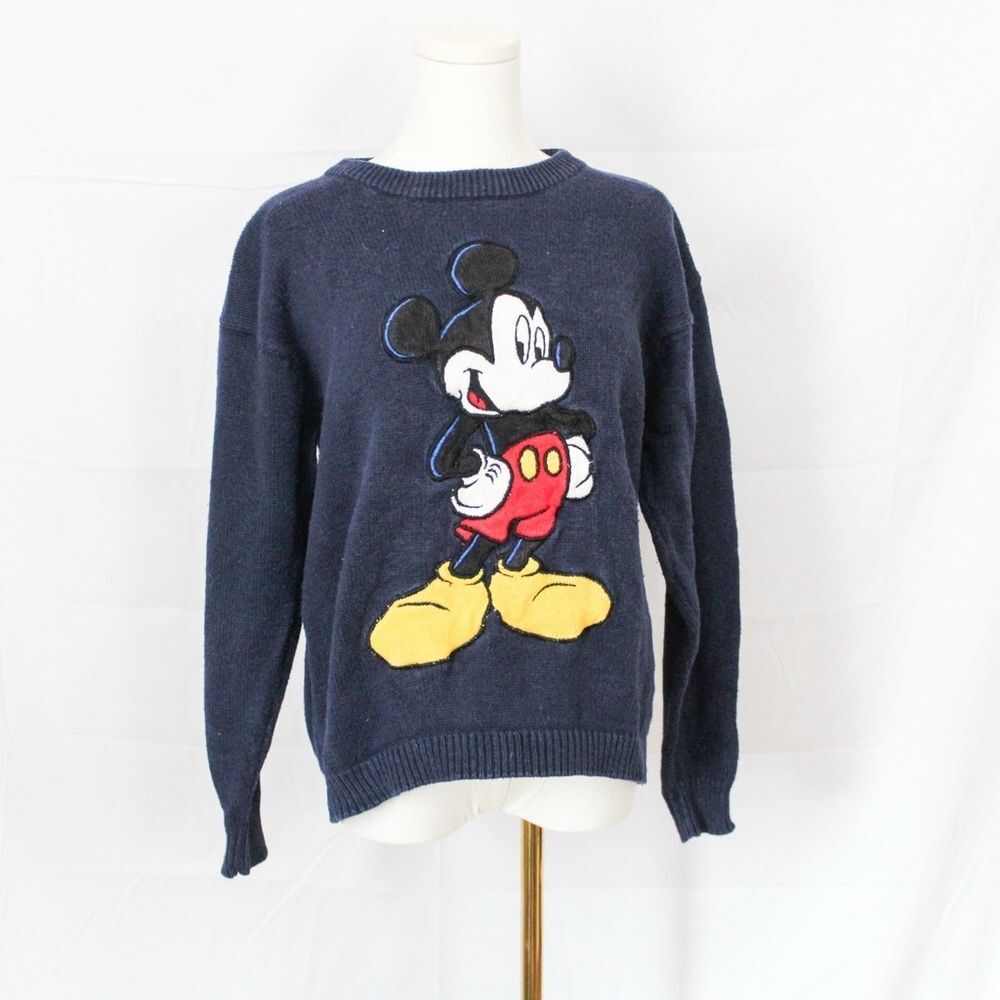 90s Women’s Knit Disney Jerry Leigh Mickey Mouse Crewneck Sweater Small